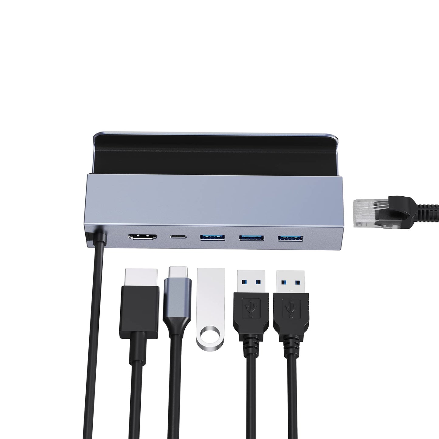 Docking Station for Steam Deck, HBAVLINK 6-in-1 Steam Deck Dock with HDMI 2.0 4K 60Hz, 3X USB 3.0, Gigabit Ethernet