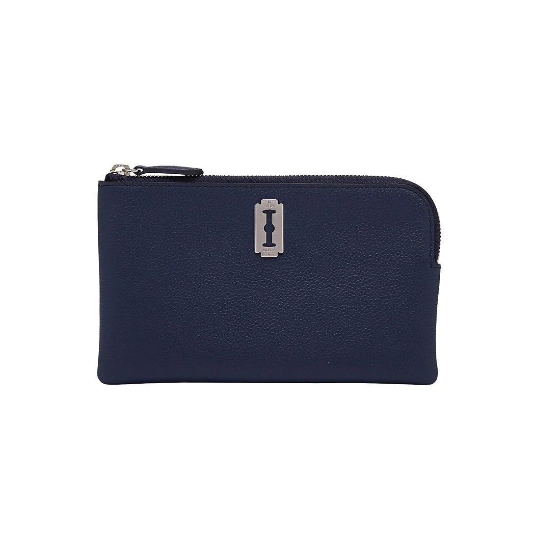 Navy Leather Pouch