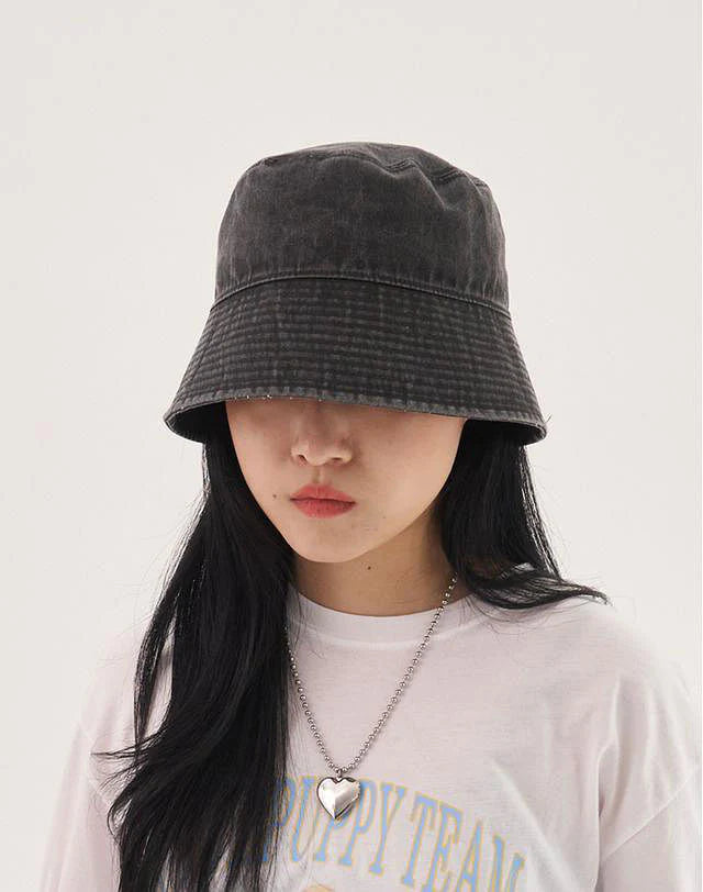 Grey Denim Bucket Hat