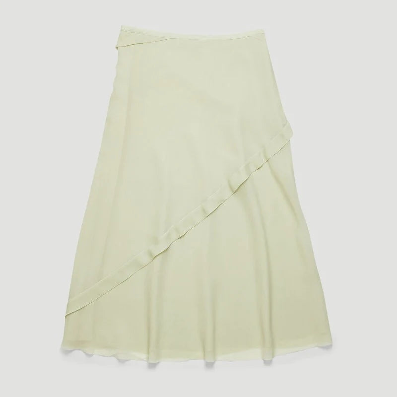 White Synthetic / Polyester Flared Skirt