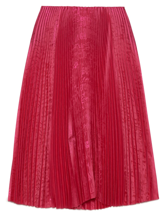 Red Synthetic / Polyester Pleated Skirt