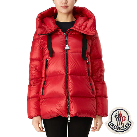 Red Synthetic / Polyester Normal Puffer Jacket with Long Sleeves