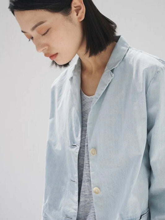 Skyblue Cotton Normal Shirt with Long Sleeves