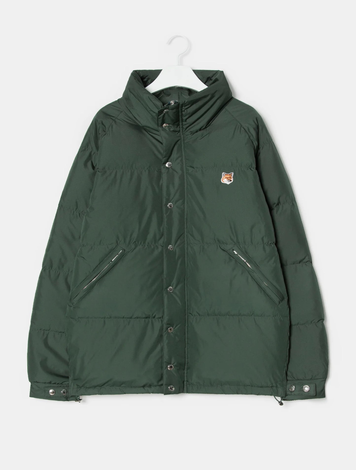 Khaki Synthetic / Polyester Normal Puffer Jacket with Long Sleeves