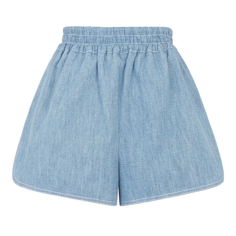 Skyblue Denim Normal Denim Shorts
