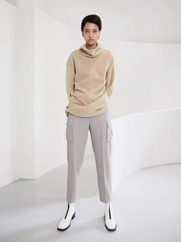 Grey Synthetic / Polyester Normal Slacks