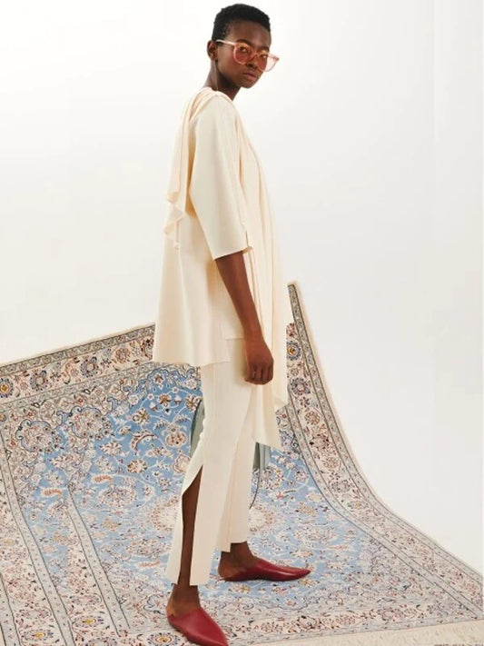 White Synthetic / Polyester Normal Slacks