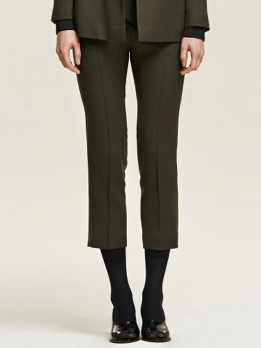 Khaki Synthetic / Polyester Normal Slacks