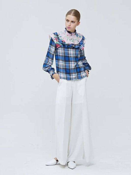 White Synthetic / Polyester Wide Wide Leg Pants