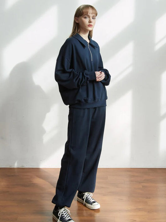 Navy Synthetic / Polyester Loose / Baggy Sweatpants