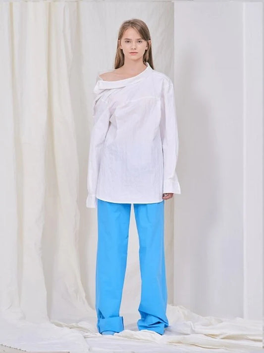 Skyblue Cotton Loose / Baggy Chino Pants