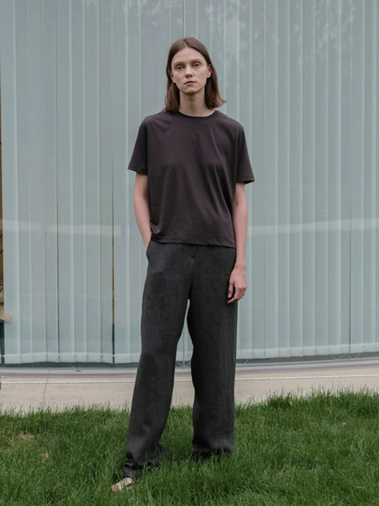 Grey Synthetic / Polyester Wide Slacks