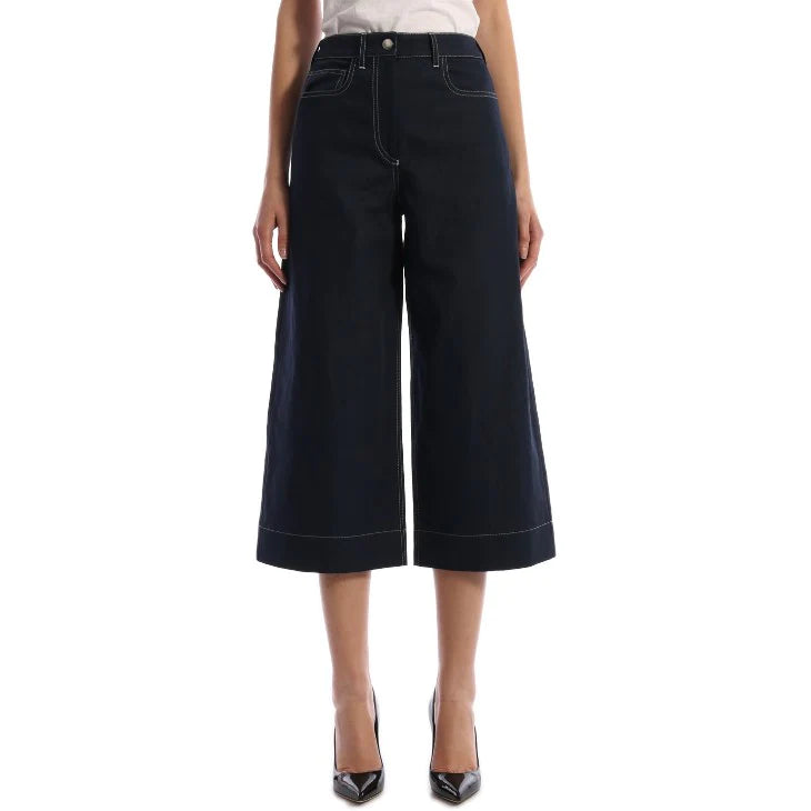 Navy Denim Wide Jeans