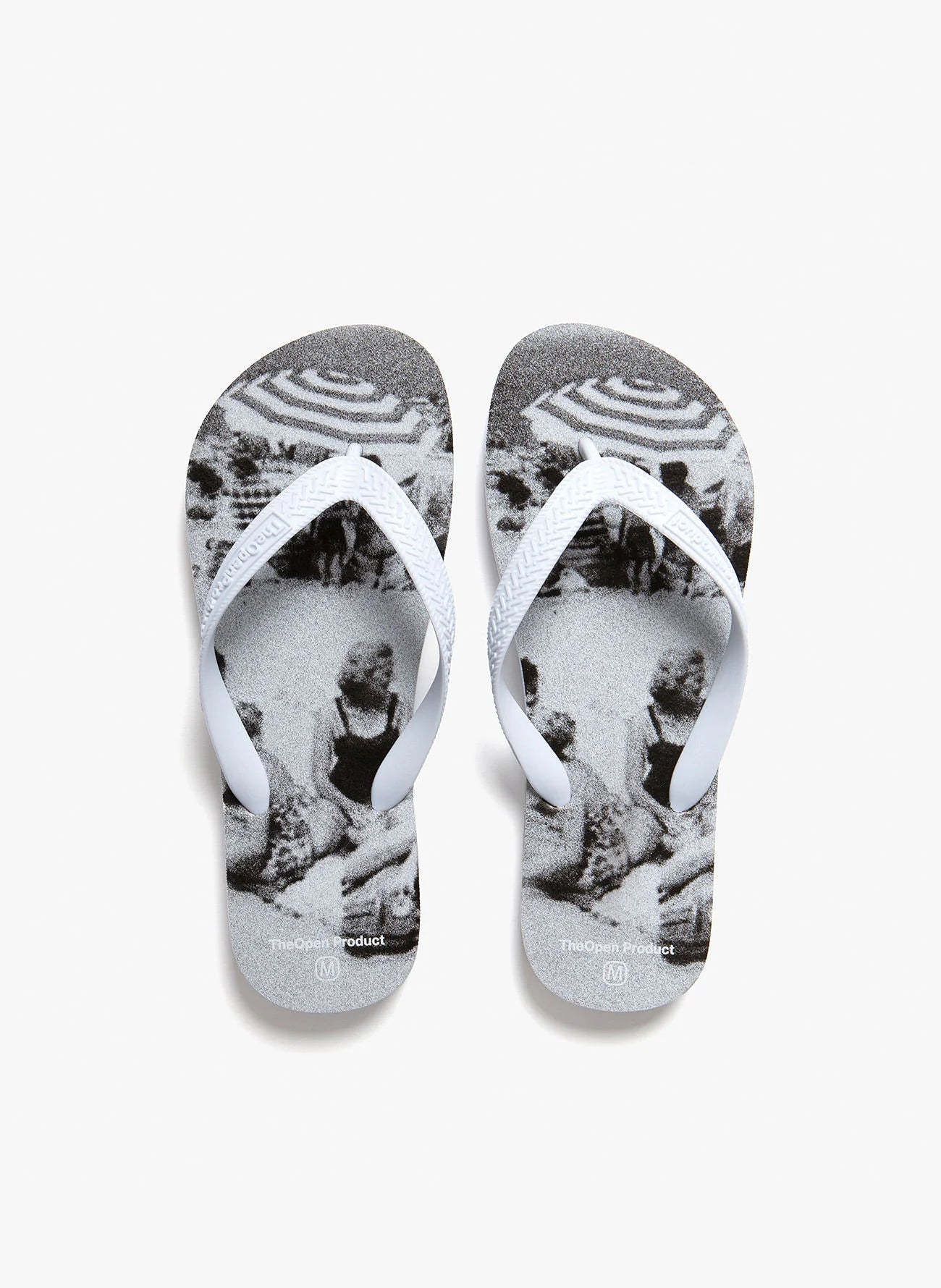 Grey Leather Flip Flops