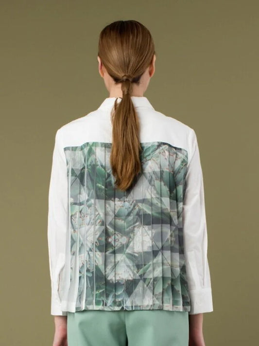 Mint Synthetic / Polyester Normal Blouse with 3/4 Sleeve