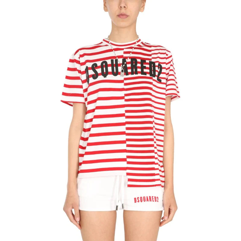 Red Cotton Normal T-Shirt with Short Sleeves