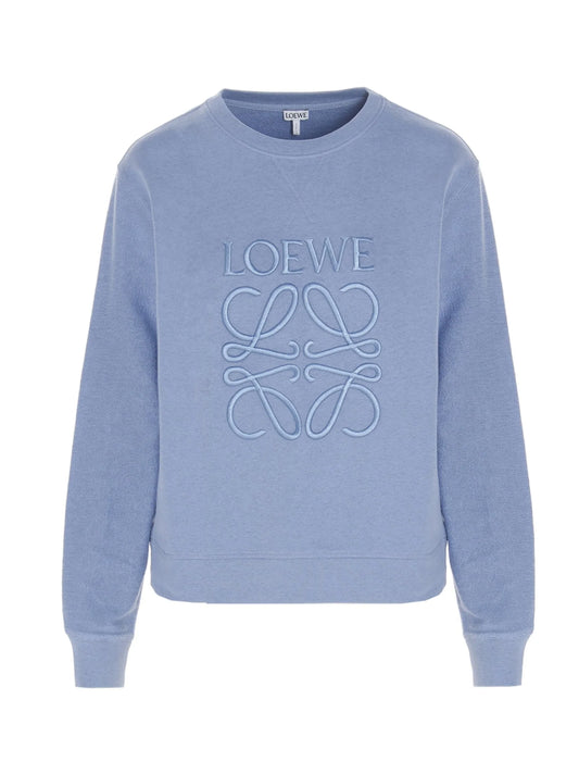 Skyblue Cotton Normal Sweatshirt with Long Sleeves