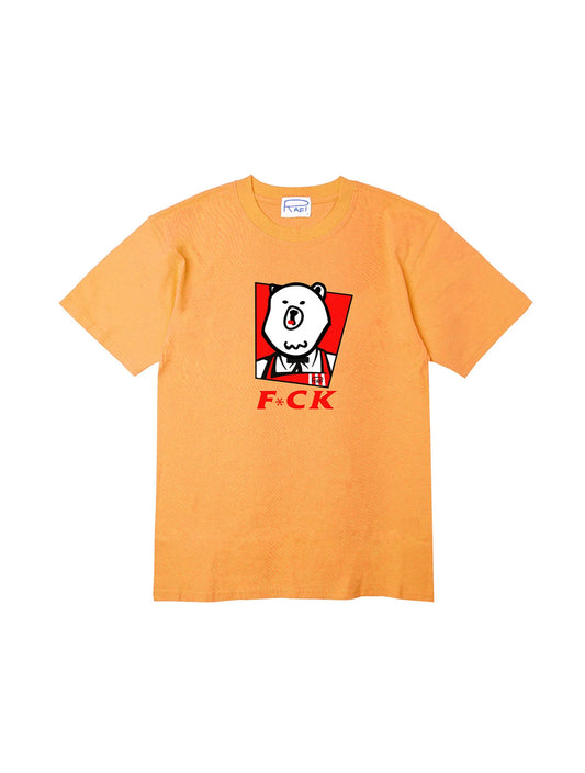 Orange Cotton Normal T-Shirt with Short Sleeves