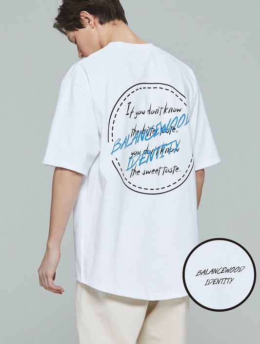 White Cotton Oversized T-Shirt with Short Sleeves