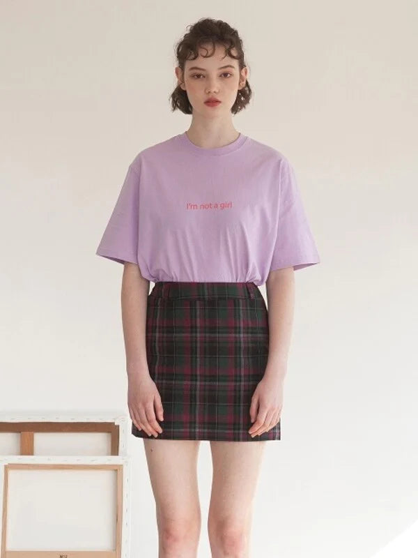 Purple Cotton Oversized T-Shirt with Short Sleeves