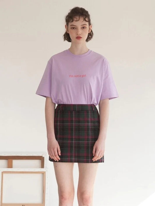 Purple Cotton Oversized T-Shirt with Short Sleeves