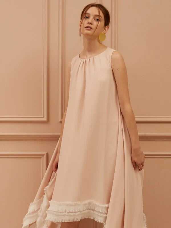 Lavender Synthetic / Polyester Pajama Dress with Sleeveless