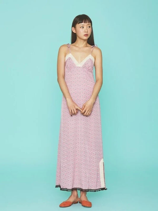 Pink Synthetic / Polyester Slip Dress with Sleeveless
