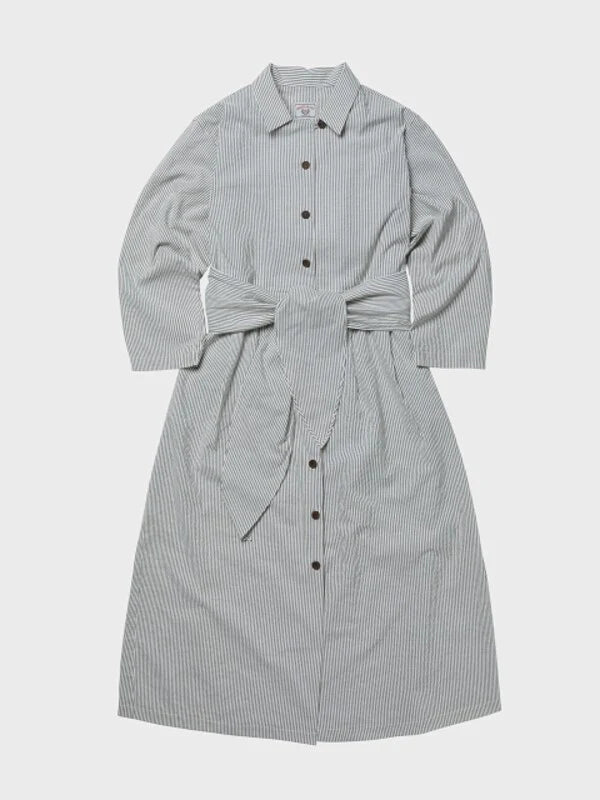 Grey Cotton Shirt Dress with 3/4 Sleeve