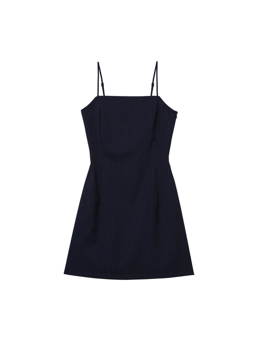 Navy Synthetic / Polyester Slip Dress with Sleeveless