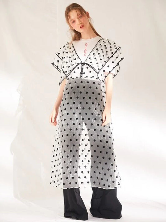 White Synthetic / Polyester Pajama Dress with Short Sleeves