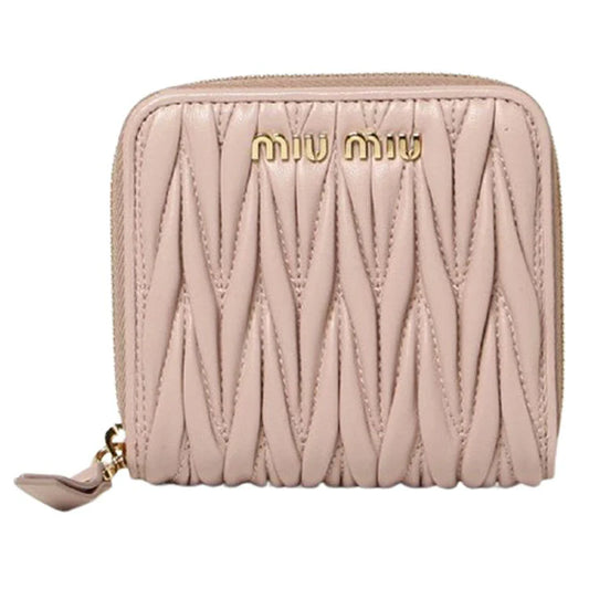 Pink Leather Bifold Wallet