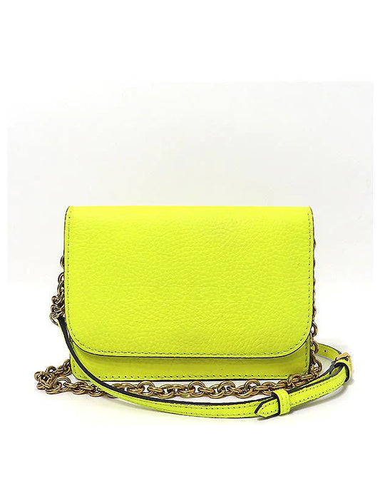 Yellow Leather Crossbody Bag