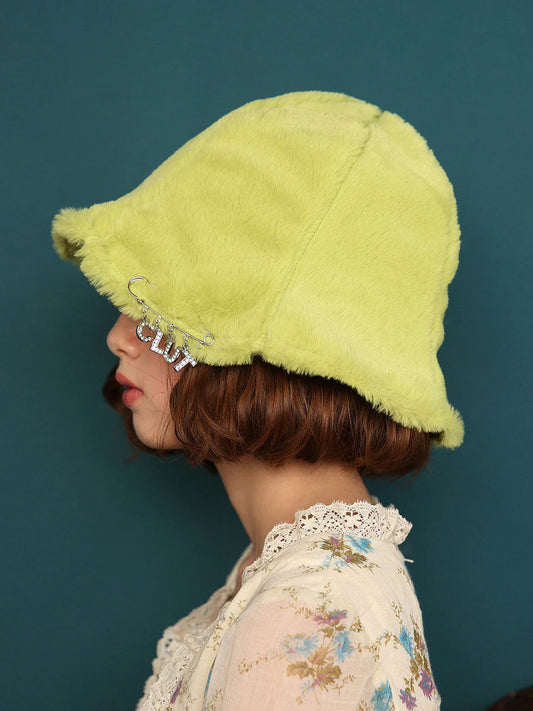 Yellow Fleece Bucket Hat
