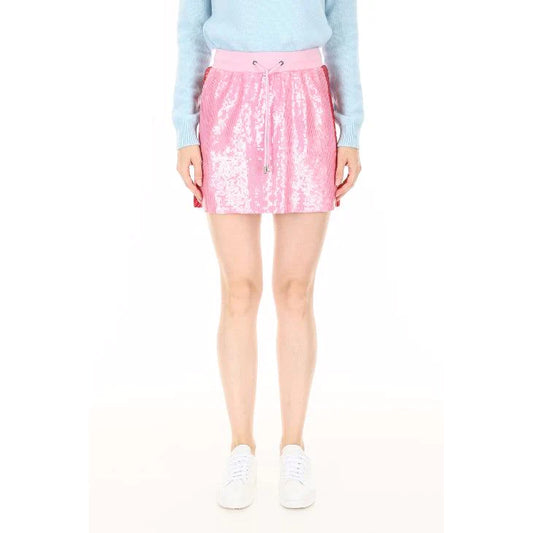 Pink Velvet Pleated Skirt