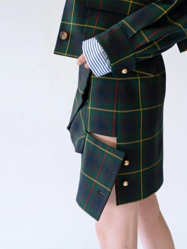 Green Synthetic / Polyester Skirt