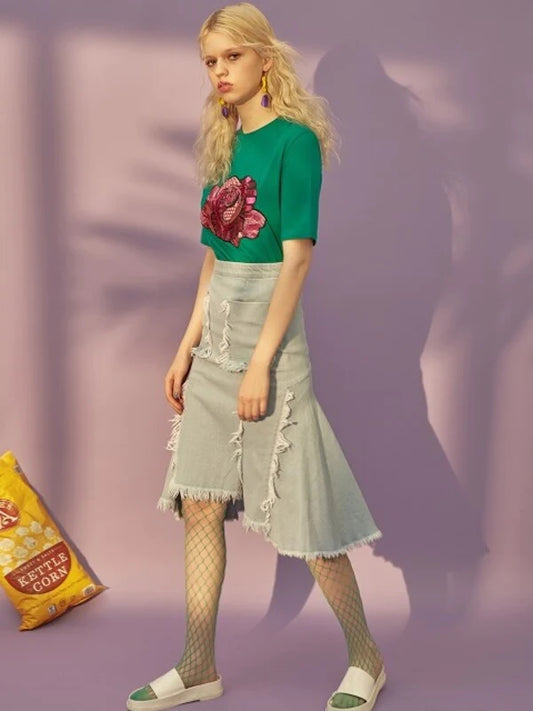 Skyblue Denim Denim Skirt