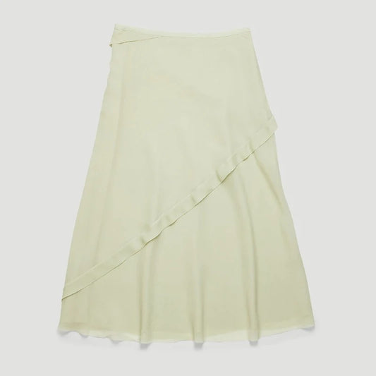 White Synthetic / Polyester Flared Skirt