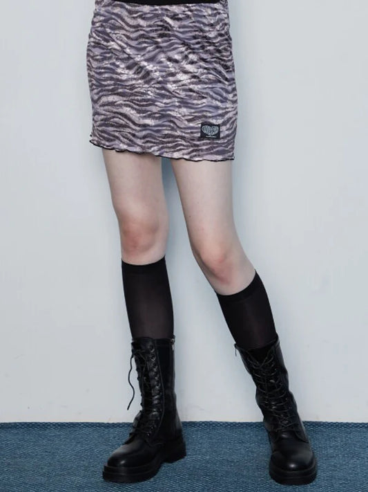 Grey Synthetic / Polyester Skirt