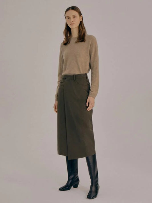 Khaki Cotton Skirt