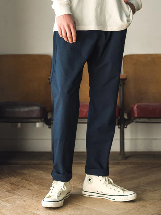 Navy Cotton Normal Chino Pants
