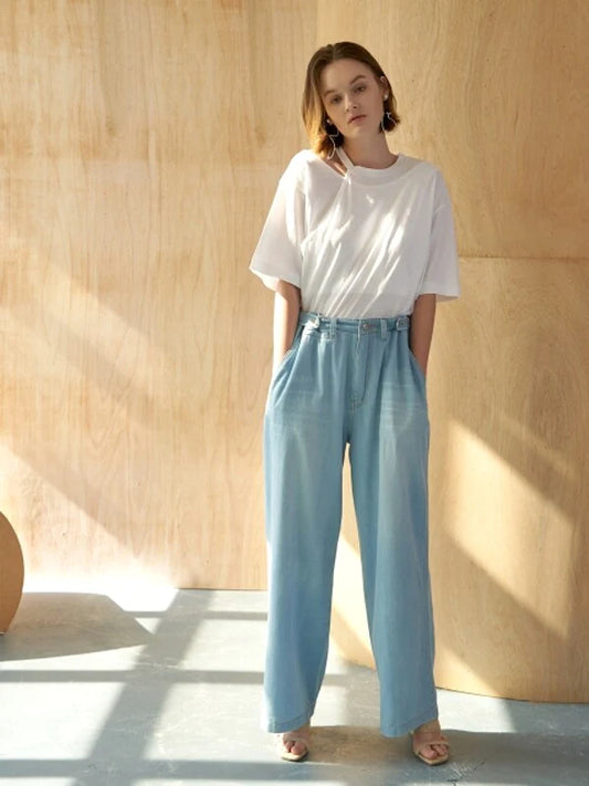 Skyblue Denim Wide Jeans