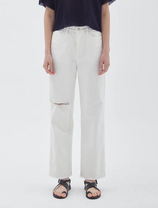 White Cotton Normal Jeans