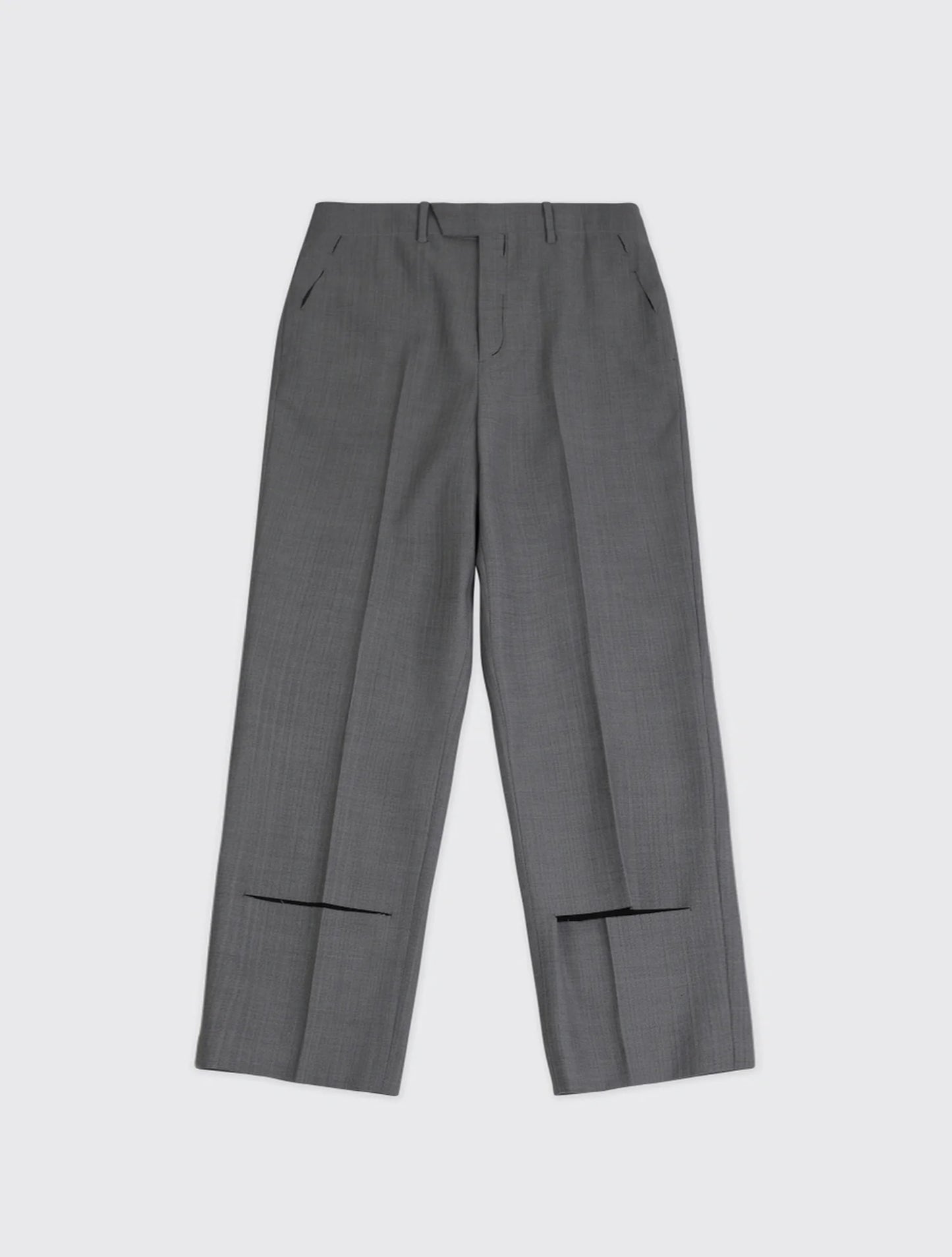 Grey Synthetic / Polyester Wide Slacks