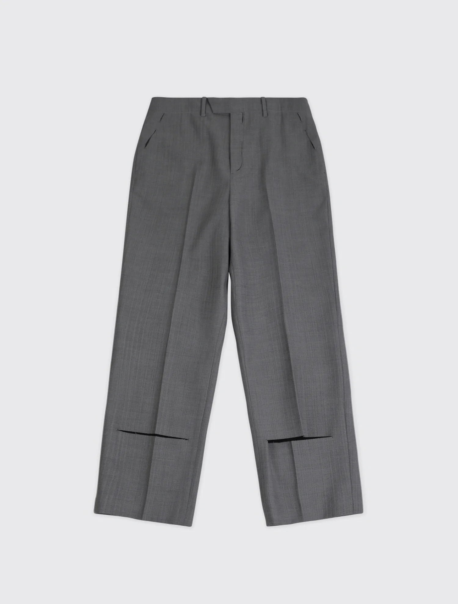 Grey Synthetic / Polyester Wide Slacks
