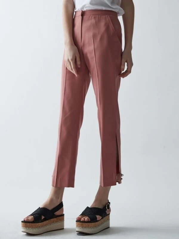 Pink Synthetic / Polyester Normal Slacks