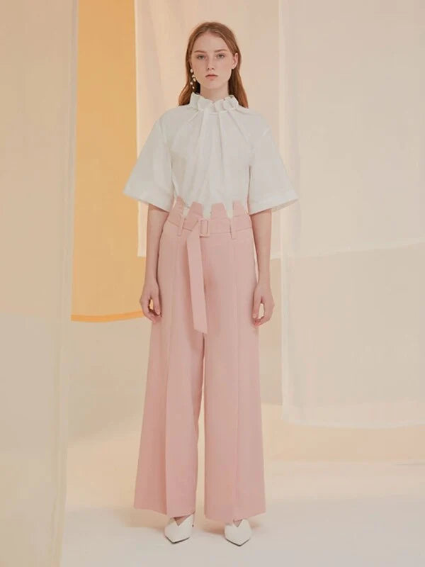 Lavender Synthetic / Polyester Wide Wide Leg Pants