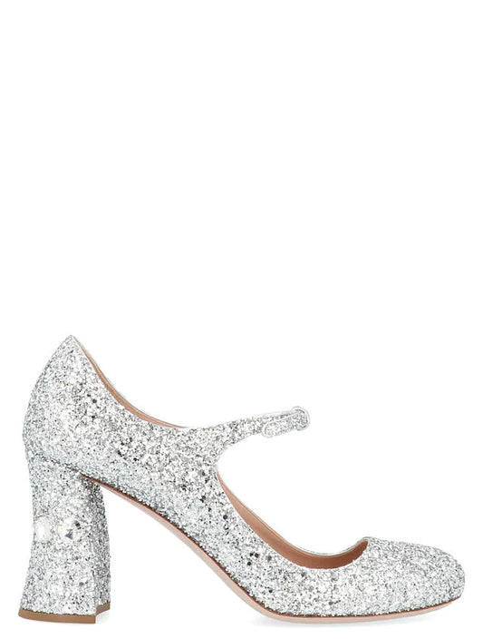 Grey Leather Mary Jane