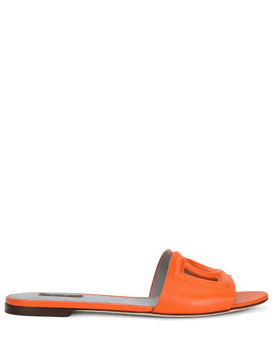 Orange Leather Slipper