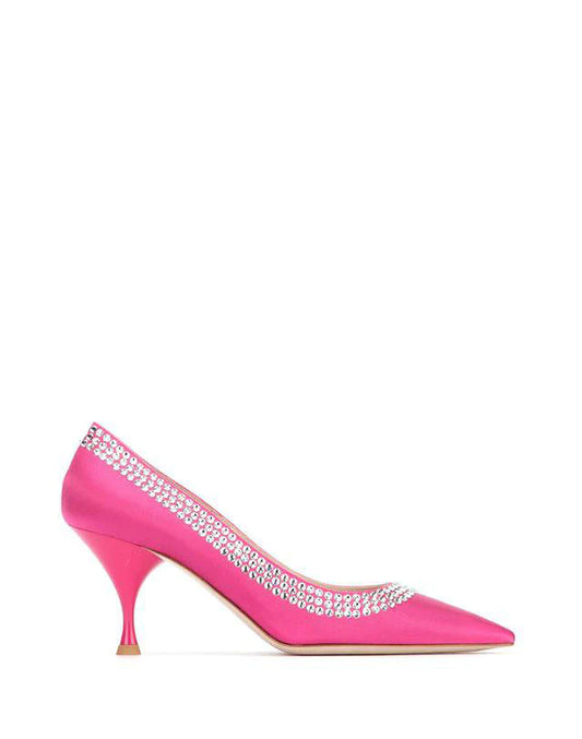 Pink Satin Silk Pumps