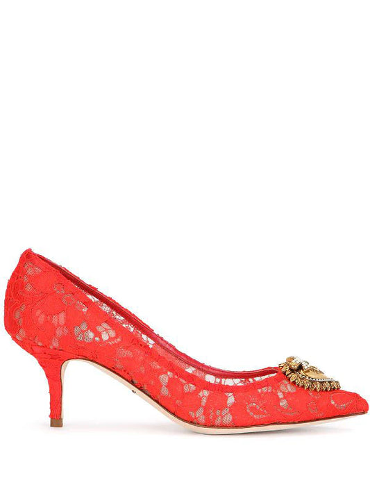 Red Leather Pumps
